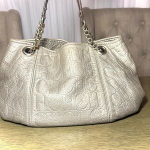 Carolina Herrera silver monogram chain shoulder bag